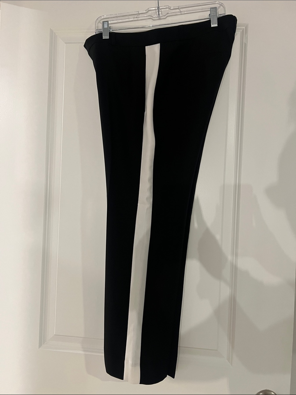 Banana Republic Black Cropped Pants with White Side Stripe